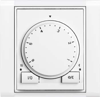 Time biela / biela: Termostat univerzálny s otočným nastavením teploty