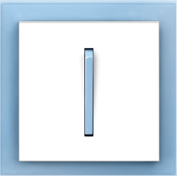 Neo biela / ľadová modrá: Spínač / prepínač / ovládač s možnosťou orientačného alebo signalizačného podsvietenia