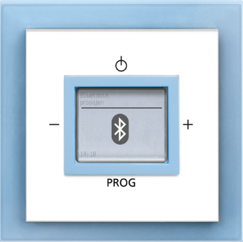 Neo biela / ľadová modrá: Zosilovač AudioWorld s tunerom FM a Bluetooth
