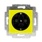 Zásuvka jednonásobná s ochrannými kontaktmi (podľa DIN), s clonkami, Levit®, žltá / dymová čierna