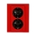 Zásuvka dvojnásobná s ochrannými kontaktmi (podľa DIN), s clonkami, Levit®, červená / dymová čierna