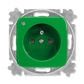 Zásuvka jednonásobná s ochranným kolíkom, s clonkami, so signalizáciou prevádzkového stavu, Reflex SI, zelená