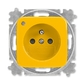 Zásuvka jednonásobná s ochranným kolíkom, s clonkami, so signalizáciou prevádzkového stavu, Reflex SI, žltá