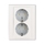 Zásuvka dvojnásobná s ochrannými kontaktmi (podľa DIN), s clonkami, perleťová / ľadová biela