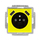 Zásuvka jednonásobná s ochranným kolíkom, s clonkami, s nabíjaním 2x USB-A, Tango®, žltá / dymová čierna