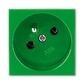 Zásuvka 45x45 s ochranným kolíkom, Profil 45, zelená (RAL 6018)